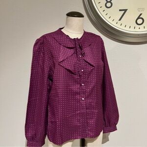 Vintage Purple Polka Dot Blouse
